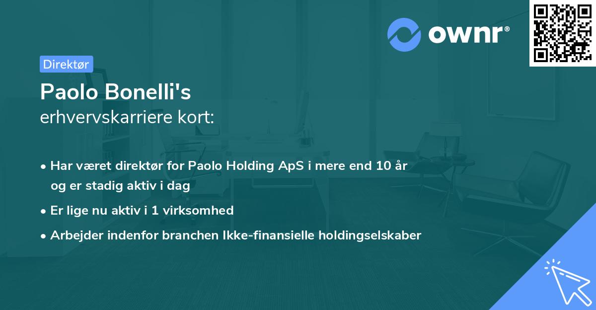 Paolo Bonelli's erhvervskarriere kort