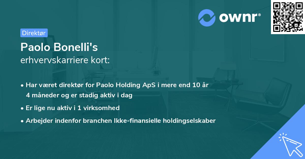 Paolo Bonelli's erhvervskarriere kort