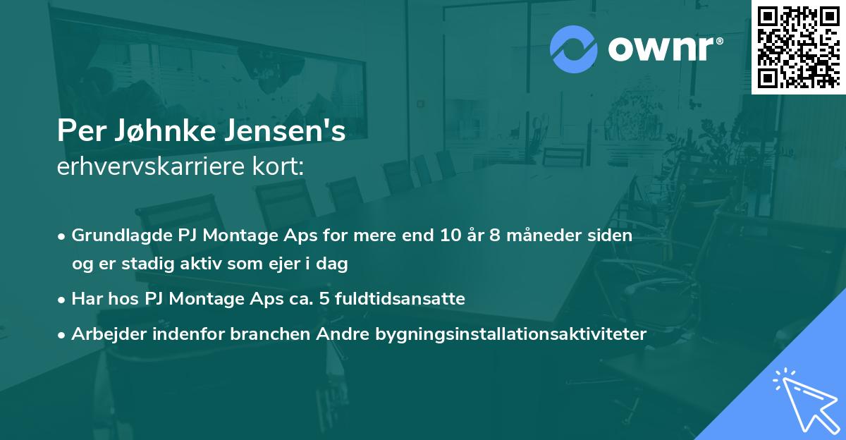 Per Jøhnke Jensen's erhvervskarriere kort