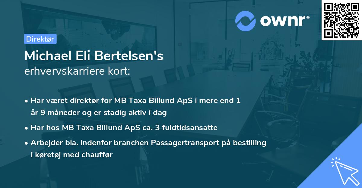 Michael Eli Bertelsen's erhvervskarriere kort