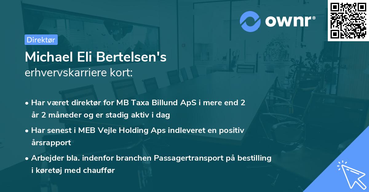 Michael Eli Bertelsen's erhvervskarriere kort