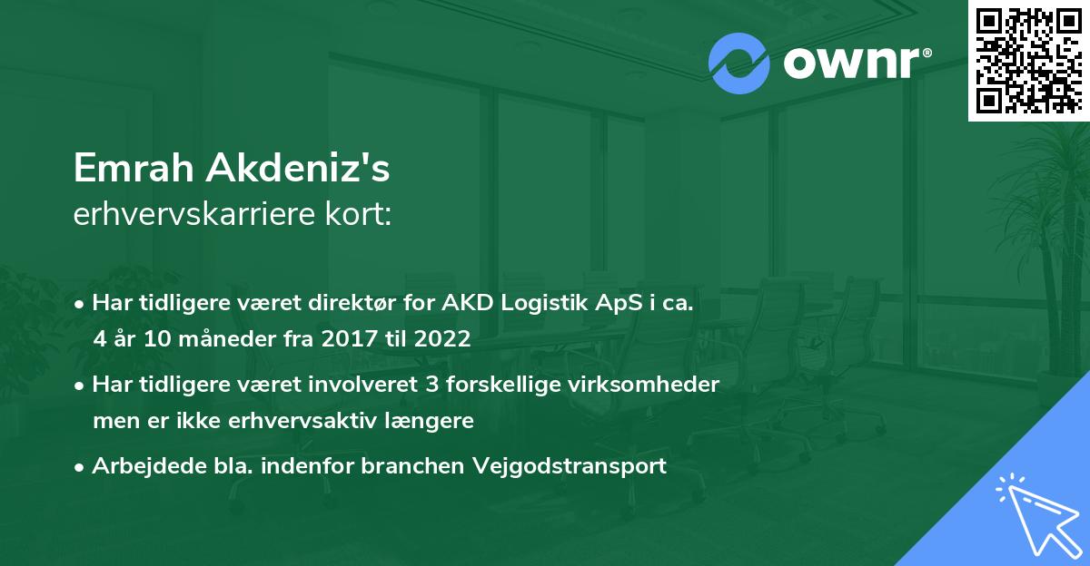 Emrah Akdeniz's erhvervskarriere kort