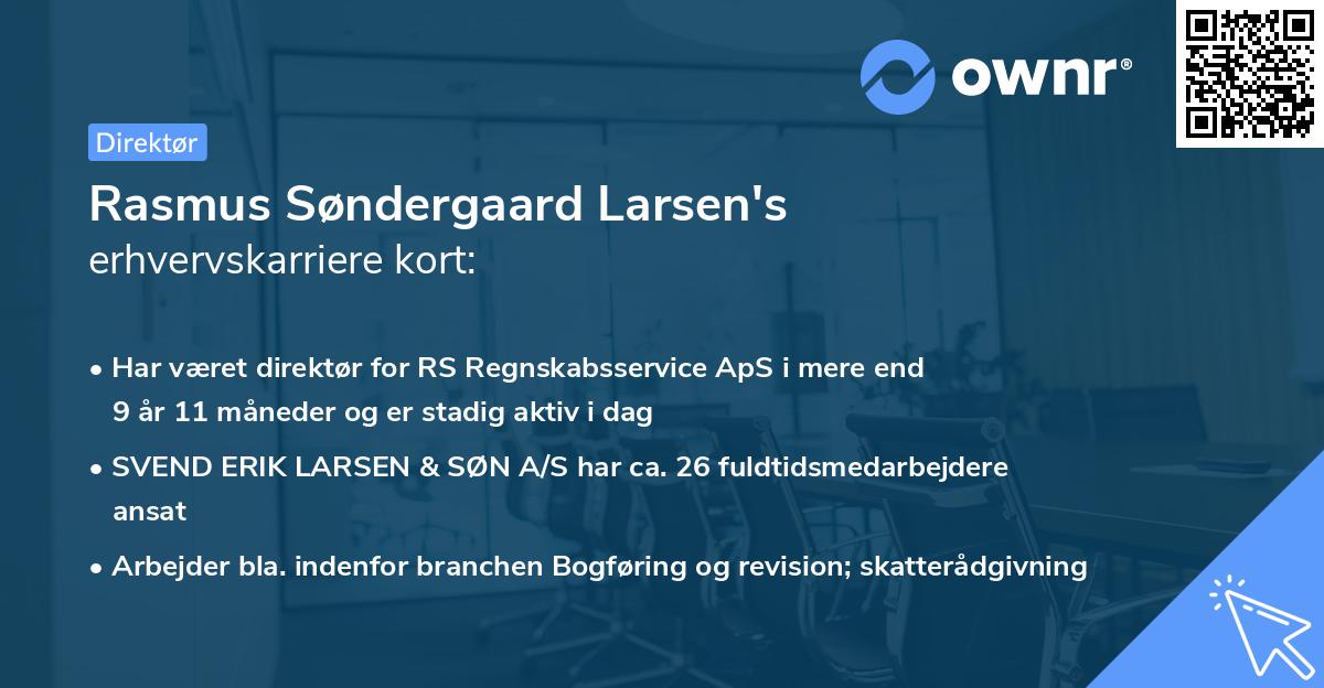 Rasmus Søndergaard Larsen's erhvervskarriere kort