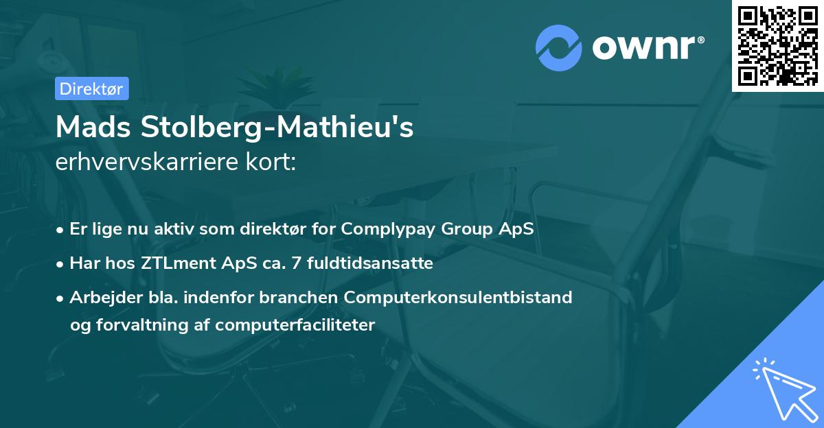 Mads Stolberg-Mathieu's erhvervskarriere kort