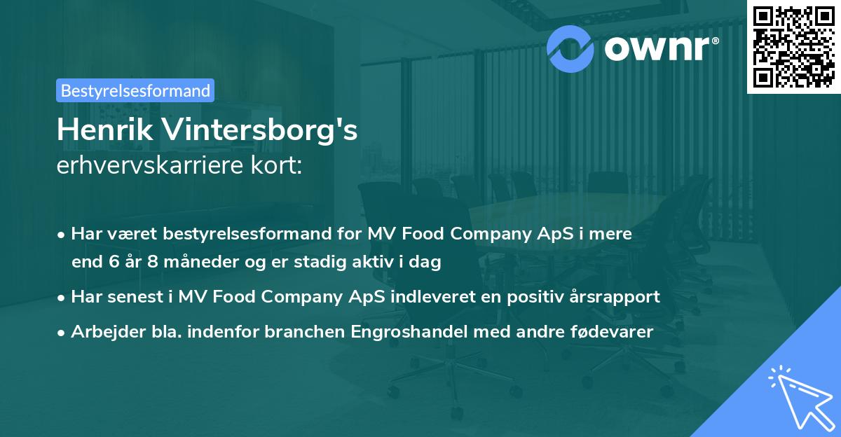 Henrik Vintersborg's erhvervskarriere kort