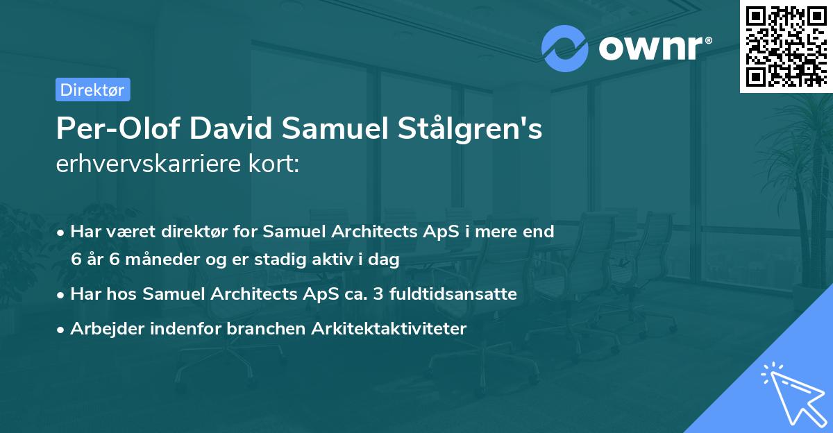 Per-Olof David Samuel Stålgren's erhvervskarriere kort