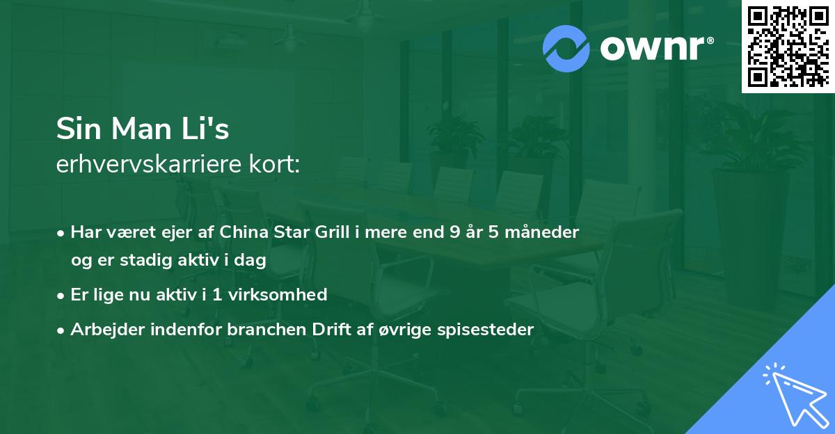 Sin Man Li's erhvervskarriere kort