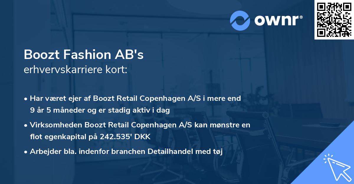 Boozt Fashion AB's erhvervskarriere kort