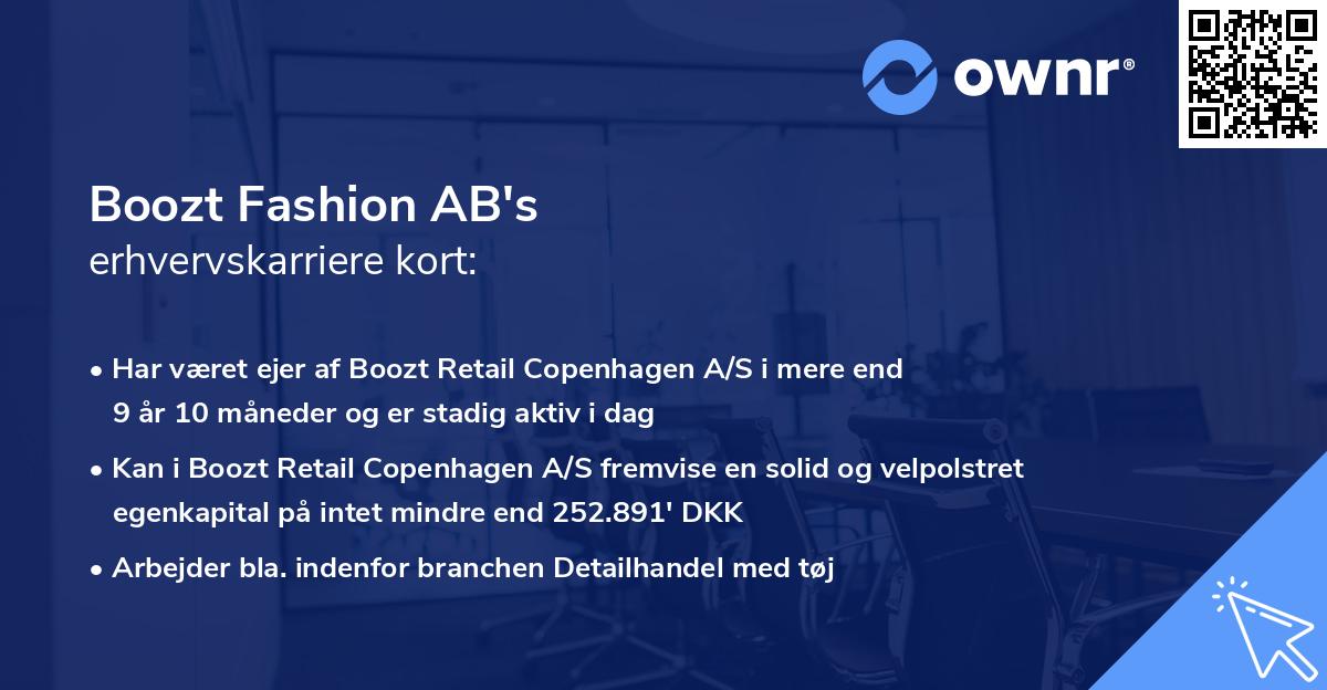 Boozt Fashion AB's erhvervskarriere kort