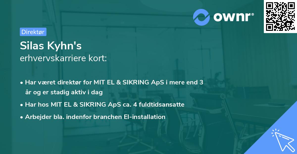 Silas Kyhn's erhvervskarriere kort