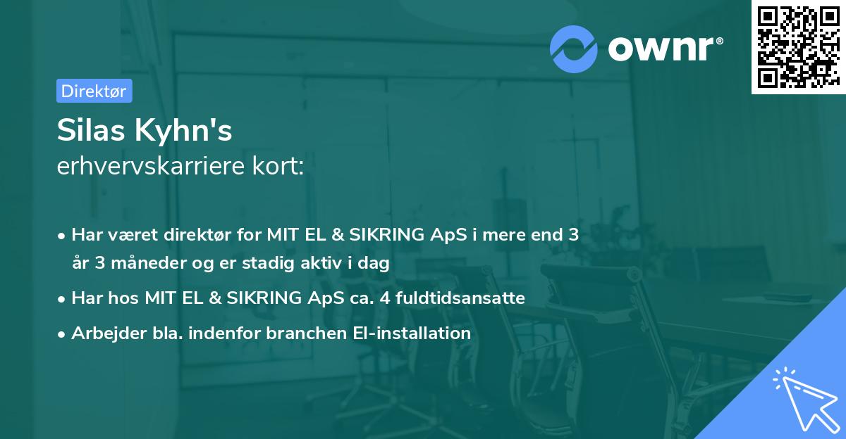 Silas Kyhn's erhvervskarriere kort
