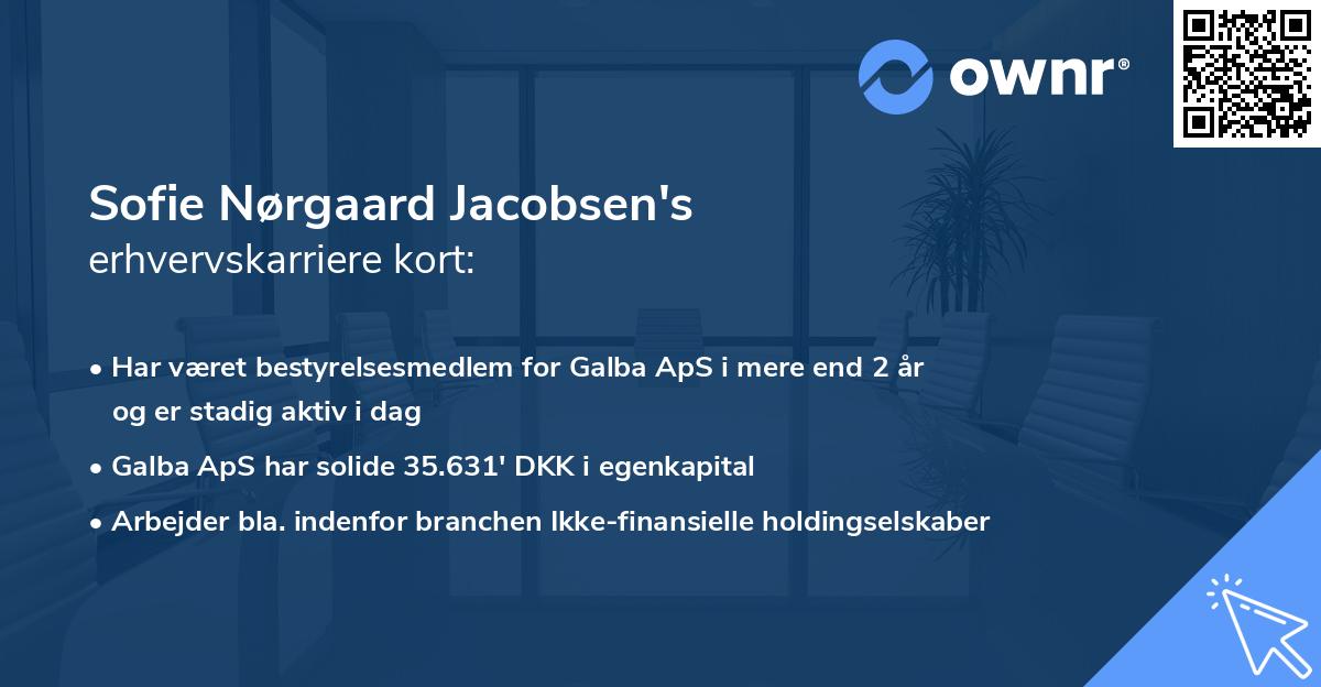 Sofie Nørgaard Jacobsen's erhvervskarriere kort