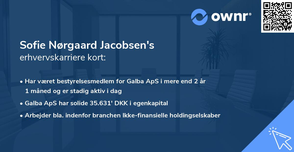 Sofie Nørgaard Jacobsen's erhvervskarriere kort
