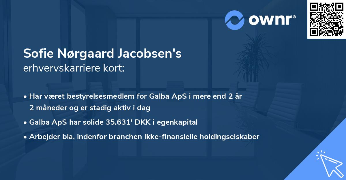 Sofie Nørgaard Jacobsen's erhvervskarriere kort