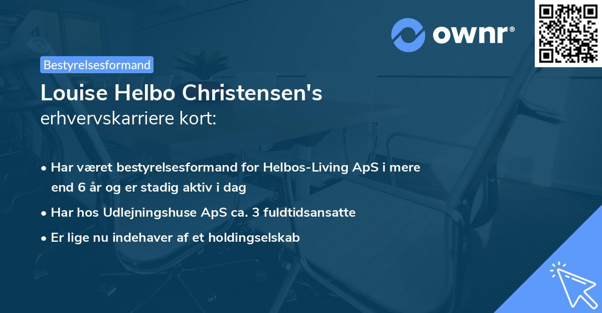 Louise Helbo Christensen's erhvervskarriere kort