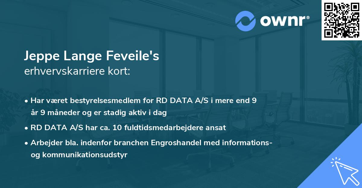 Jeppe Lange Feveile's erhvervskarriere kort