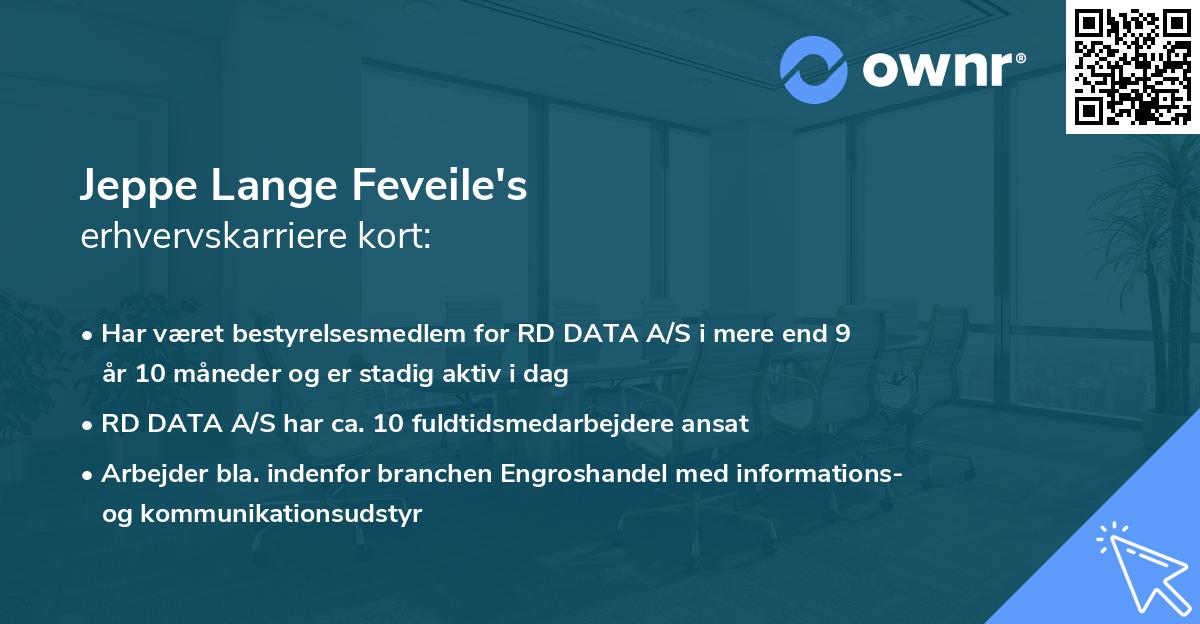 Jeppe Lange Feveile's erhvervskarriere kort