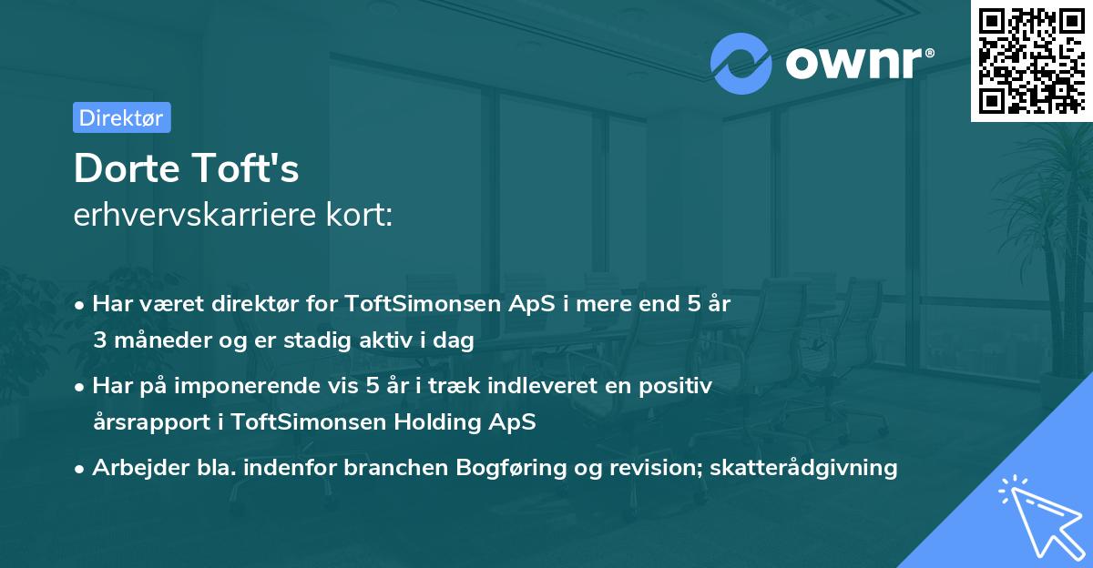 Dorte Toft's erhvervskarriere kort