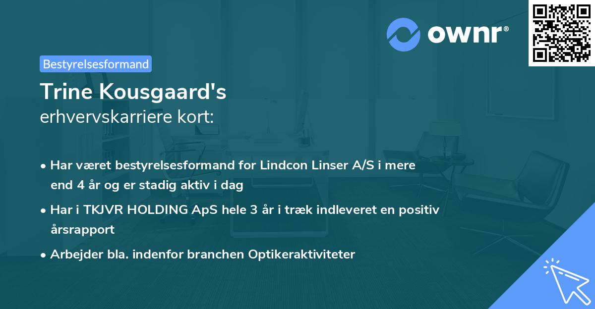 Trine Kousgaard's erhvervskarriere kort