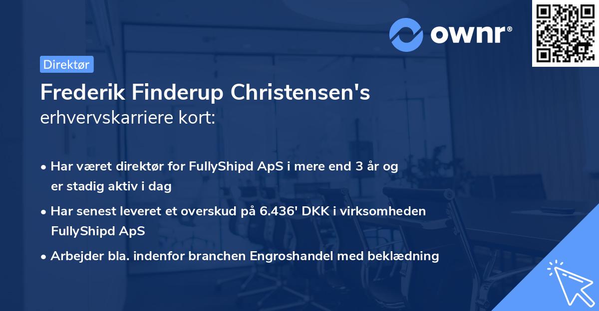 Frederik Finderup Christensen's erhvervskarriere kort