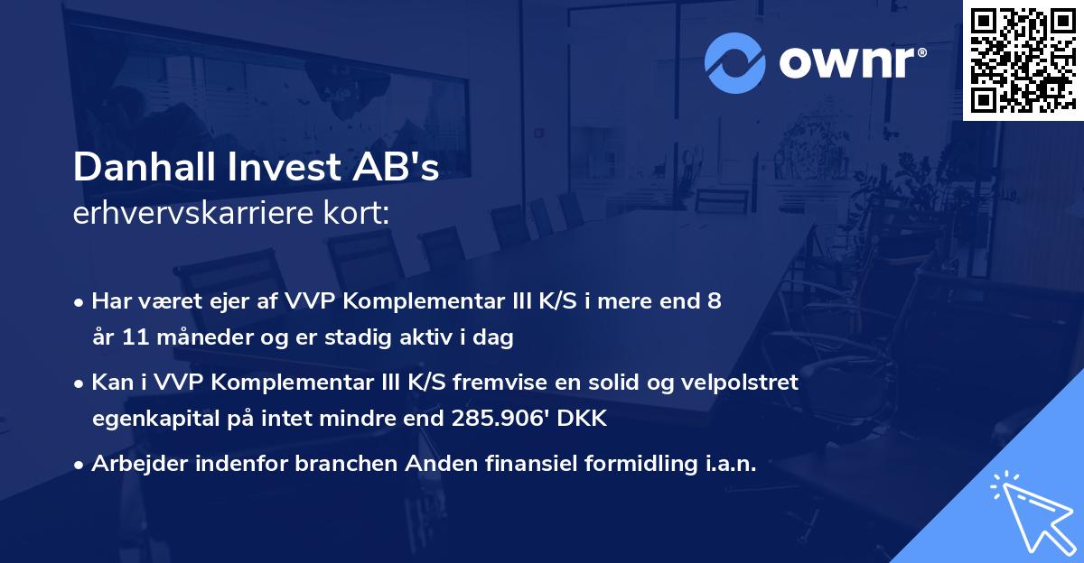 Danhall Invest AB's erhvervskarriere kort