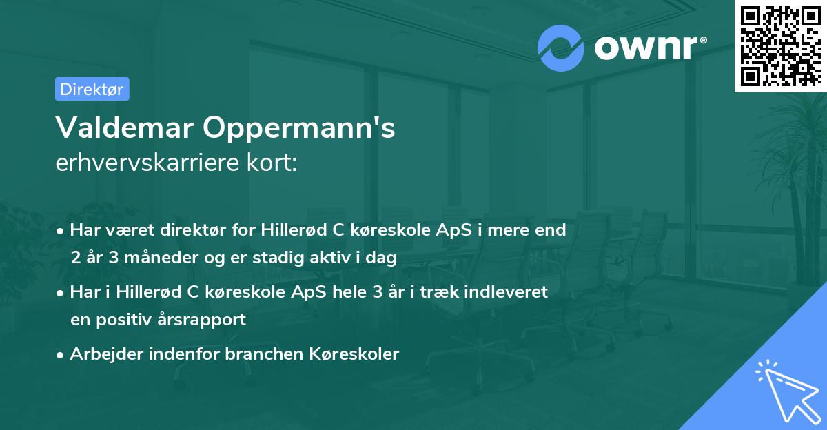 Valdemar Oppermann's erhvervskarriere kort