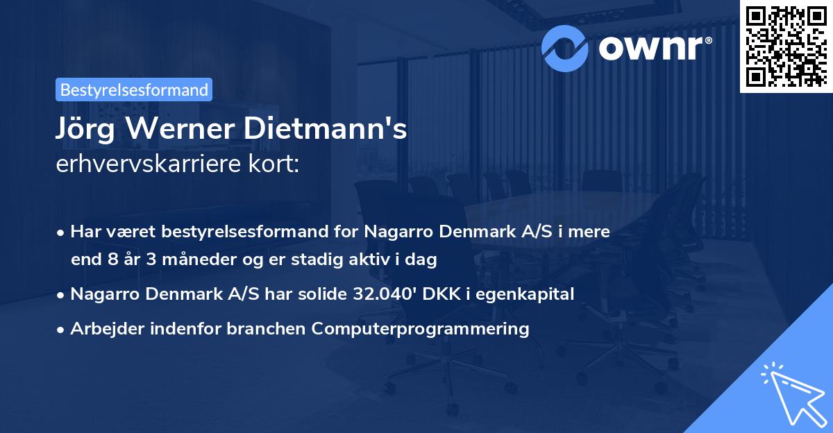 Jörg Werner Dietmann's erhvervskarriere kort