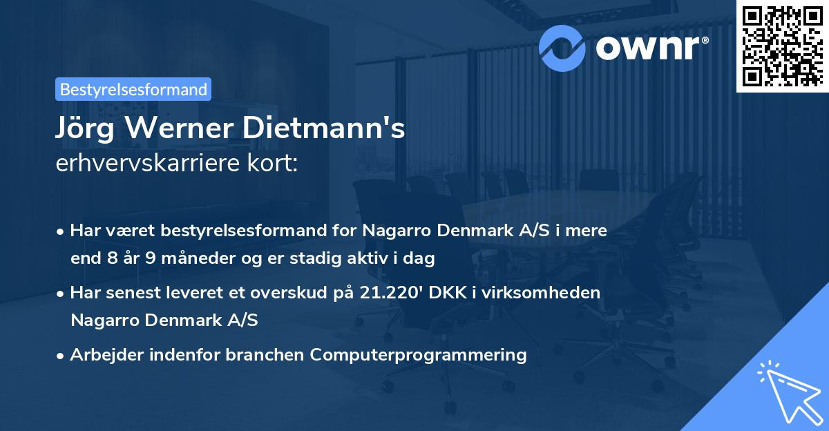 Jörg Werner Dietmann's erhvervskarriere kort