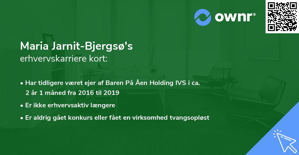 Maria Jarnit-Bjergsø's erhvervskarriere kort