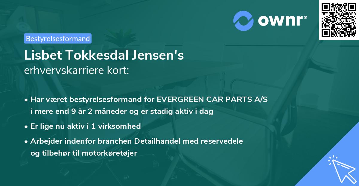 Lisbet Tokkesdal Jensen's erhvervskarriere kort
