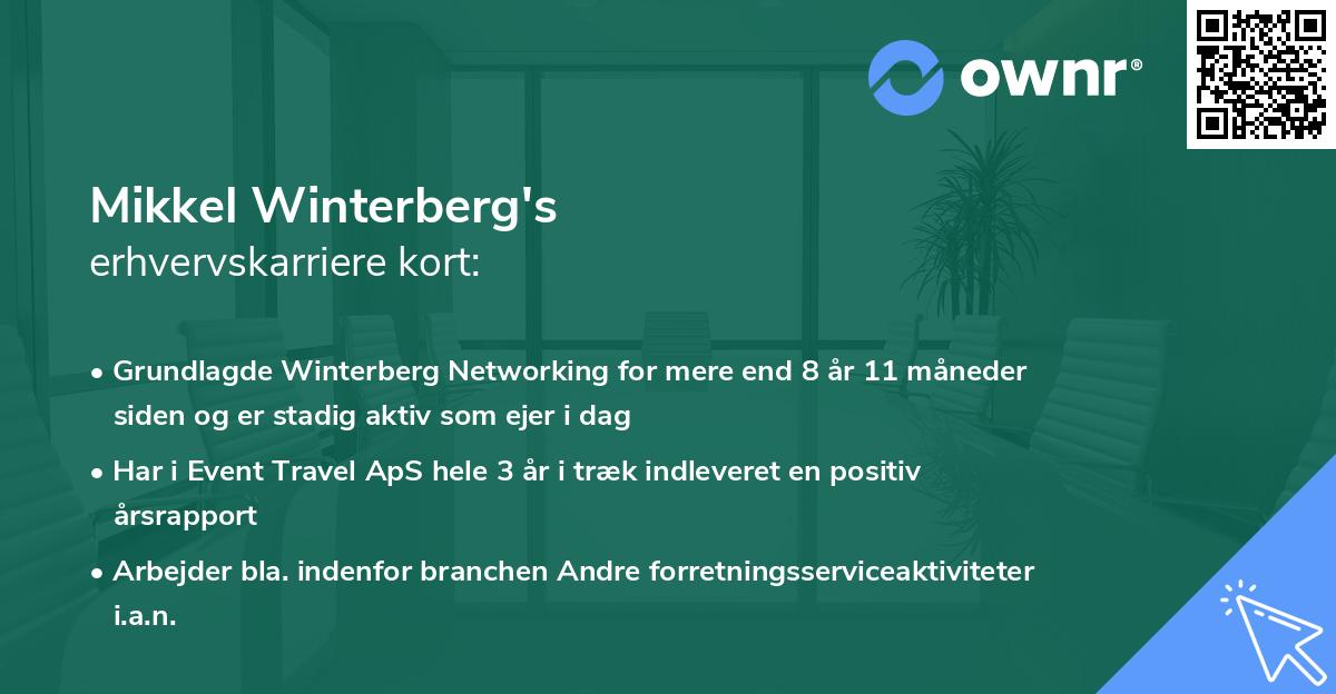 Mikkel Winterberg's erhvervskarriere kort