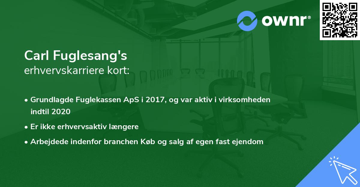 Carl Fuglesang's erhvervskarriere kort