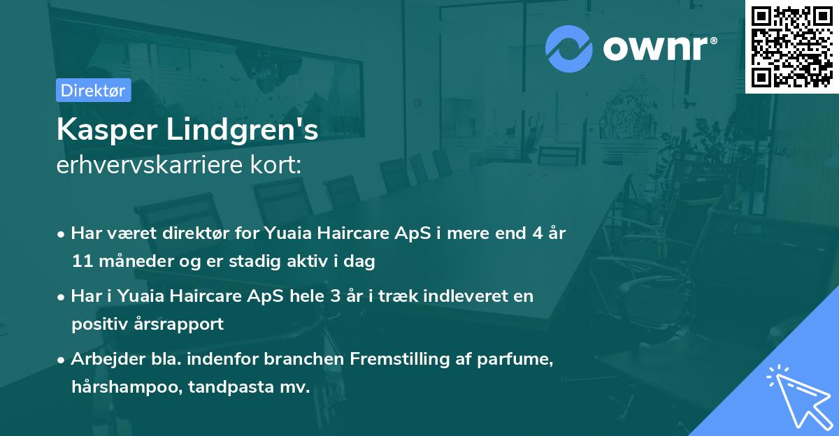 Kasper Lindgren's erhvervskarriere kort