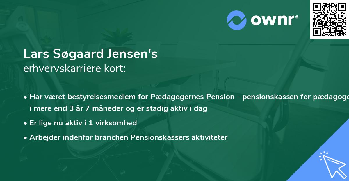 Lars Søgaard Jensen's erhvervskarriere kort