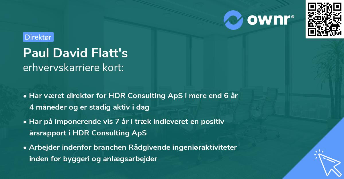 Paul David Flatt's erhvervskarriere kort