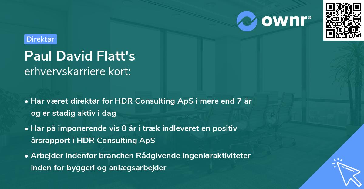 Paul David Flatt's erhvervskarriere kort