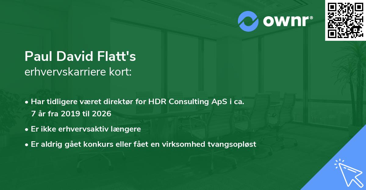Paul David Flatt's erhvervskarriere kort