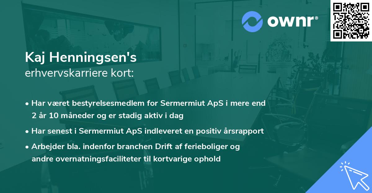Kaj Henningsen's erhvervskarriere kort