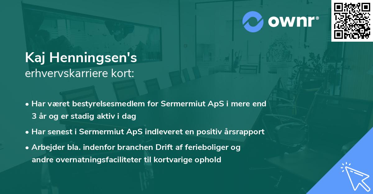 Kaj Henningsen's erhvervskarriere kort