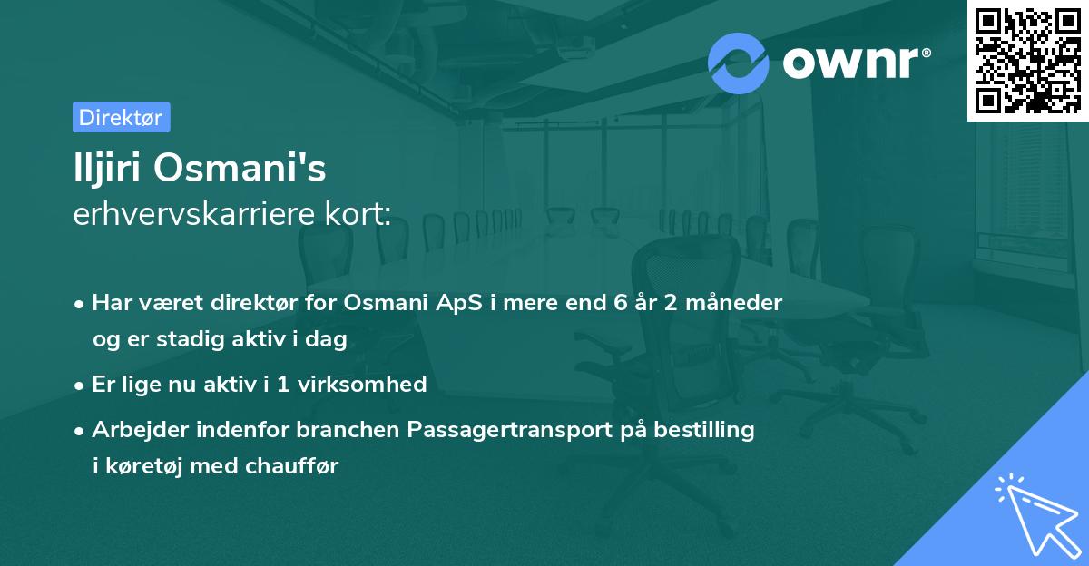 Iljiri Osmani's erhvervskarriere kort