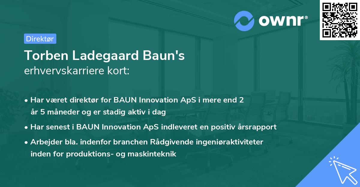 Torben Ladegaard Baun's erhvervskarriere kort