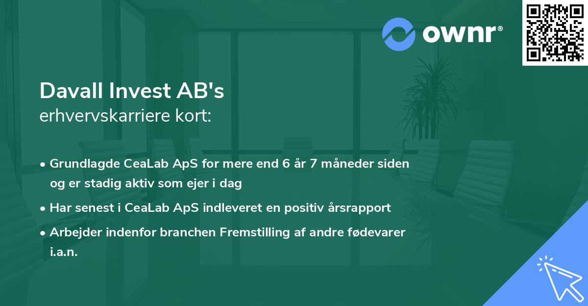 Davall Invest AB's erhvervskarriere kort