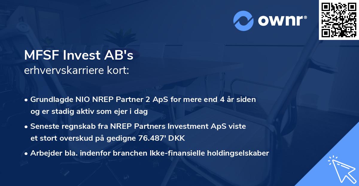 MFSF Invest AB's erhvervskarriere kort