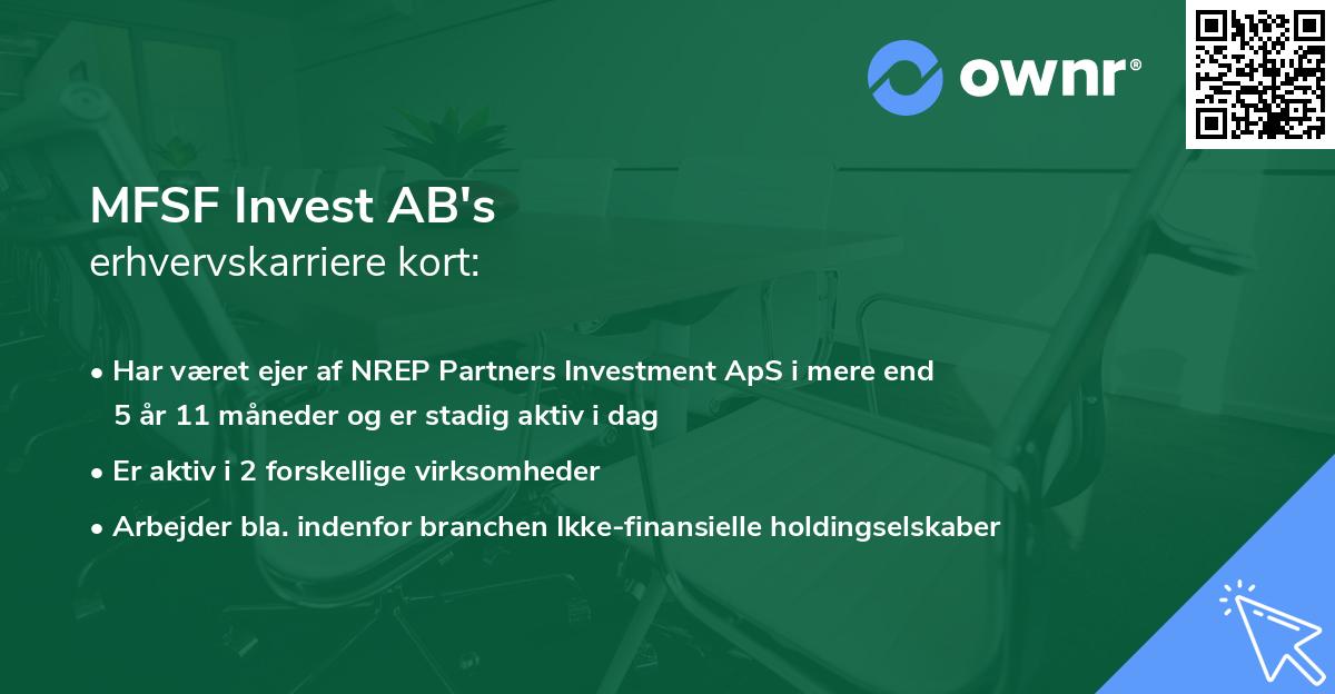 MFSF Invest AB's erhvervskarriere kort