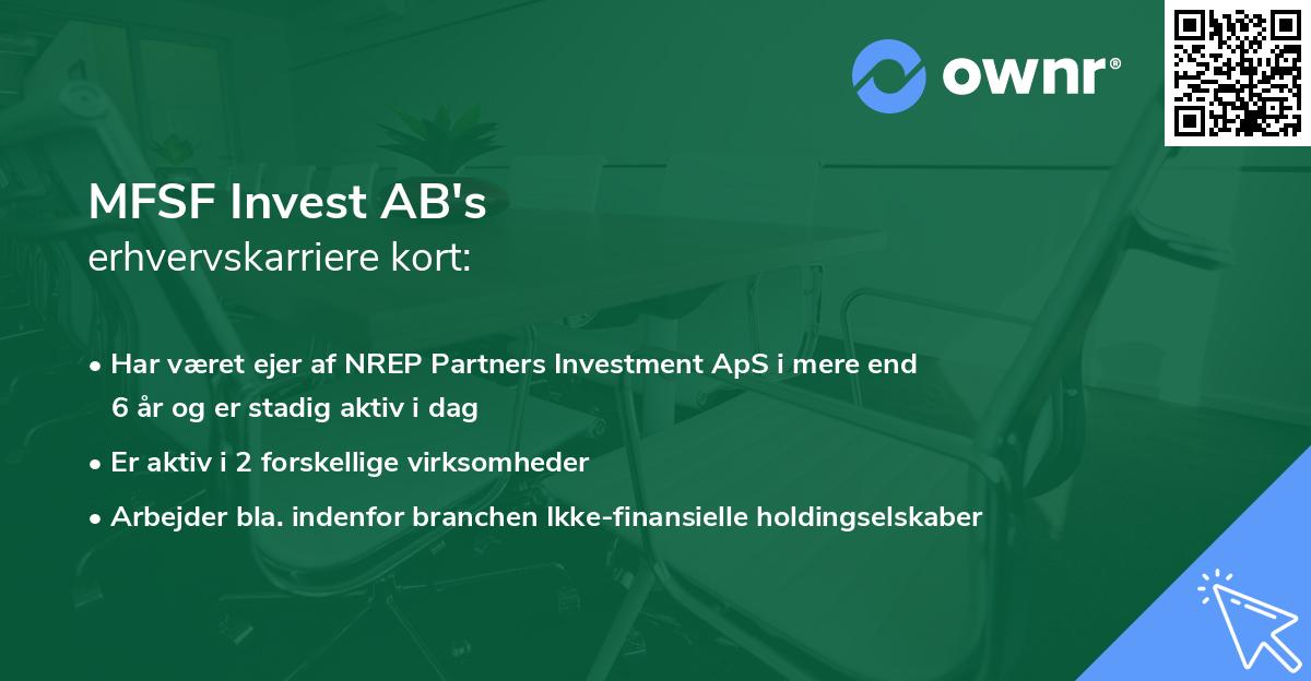 MFSF Invest AB's erhvervskarriere kort