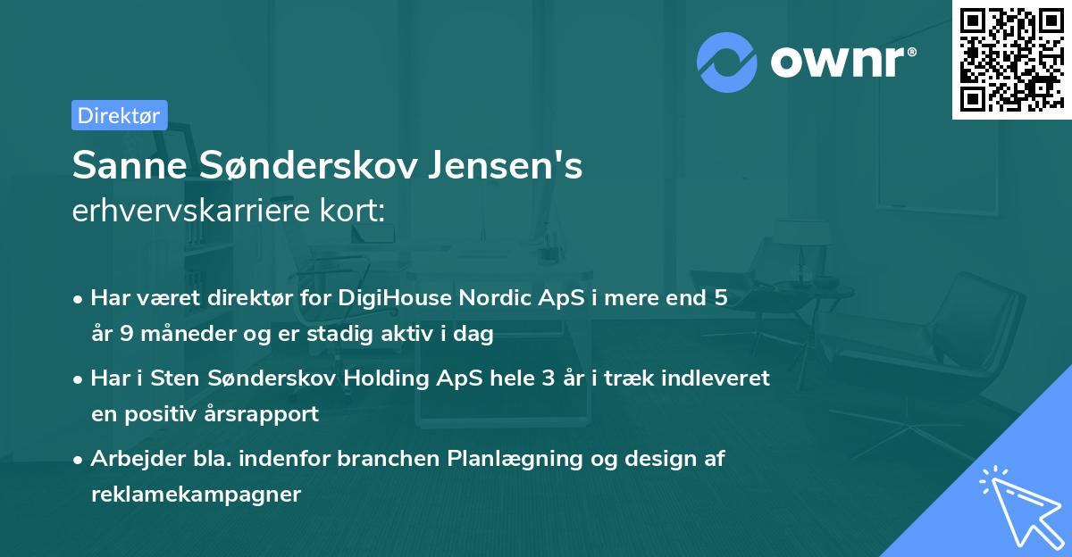 Sanne Sønderskov Jensen's erhvervskarriere kort