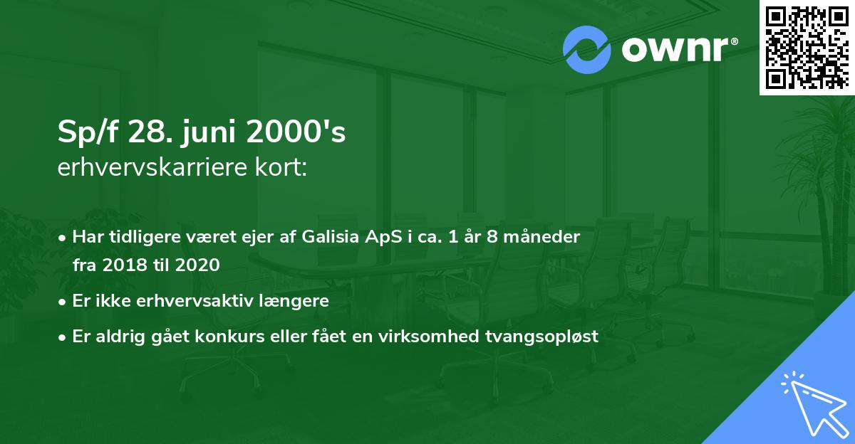 Sp/f 28. juni 2000's erhvervskarriere kort