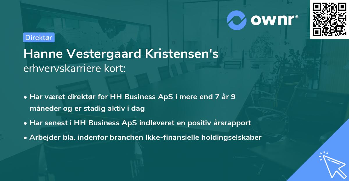 Hanne Vestergaard Kristensen's erhvervskarriere kort