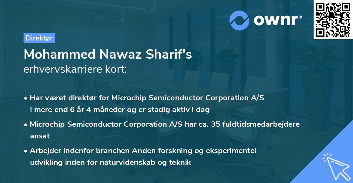 Mohammed Nawaz Sharif's erhvervskarriere kort