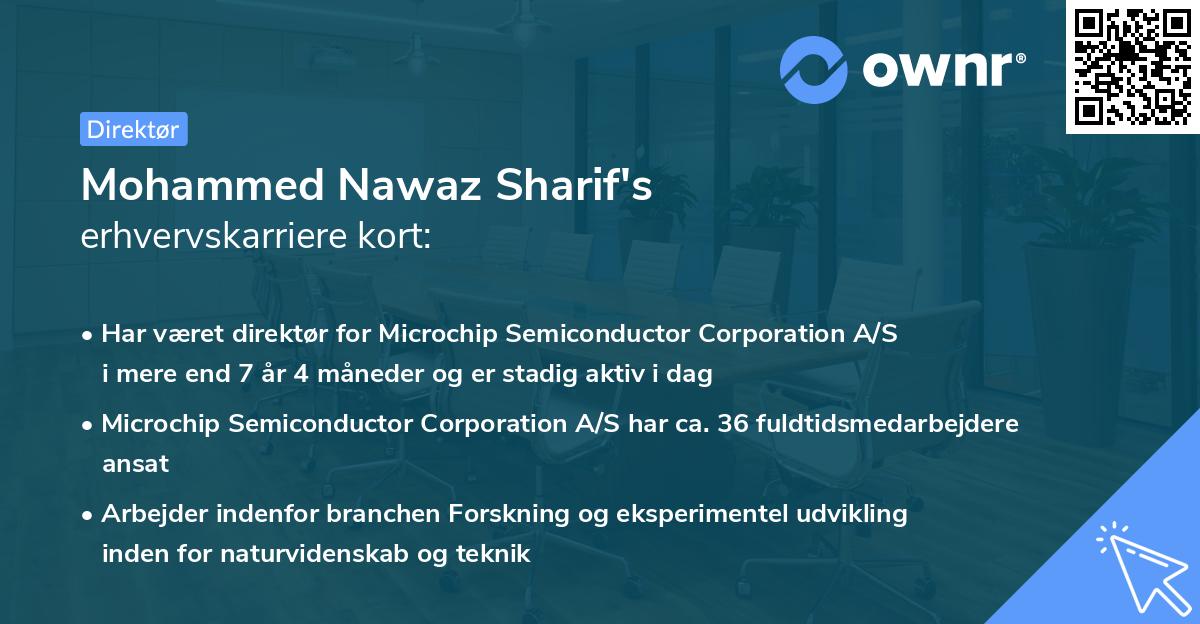 Mohammed Nawaz Sharif's erhvervskarriere kort